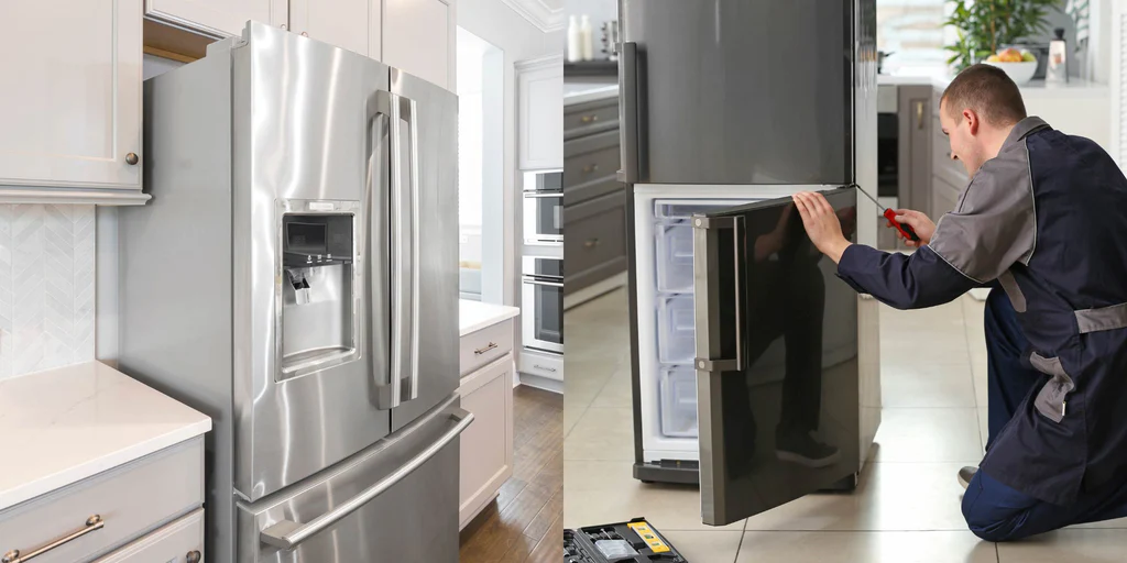 Trusted Refrigerator Repairman Fixing a Compressor